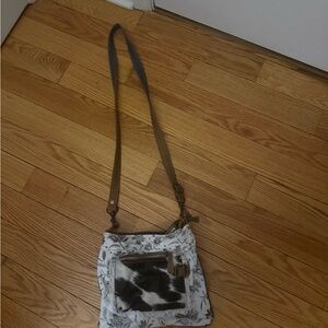 Myra Bag White and Brown Crossbody Bag